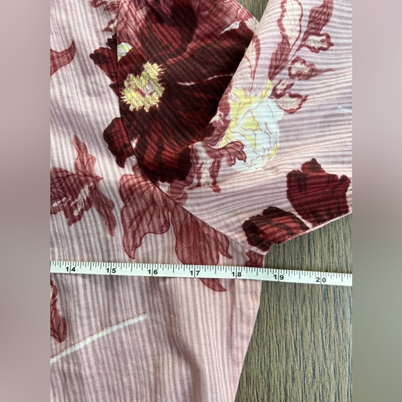 M&S Collection 100% Cotton Pleated Buttoned Front Ruffle Neck Casual Blouse Top - Picture 9 of 14